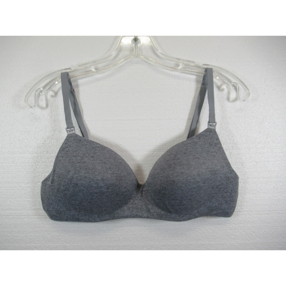 Soma Embliss Nursing Bra 34C Gray Wireless Maternity